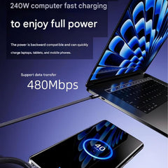 Invisible Holder Charger Cable - 2-in-1 Invisible Holder Charger Cable with Stand, 240w Super Fast Charging, Type C and Folding Phone Holder 5ft to Smartphones Tablets (1Pcs)