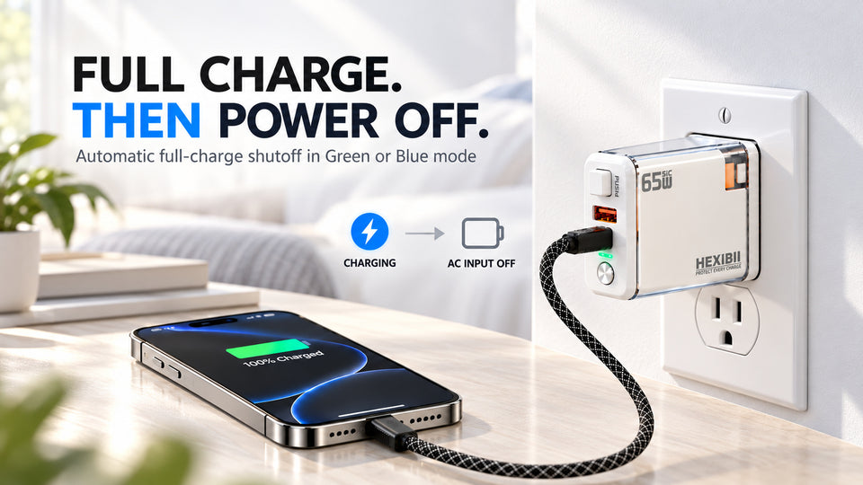 HEXIBII E11 65W SiC Fast Wall Charger, Auto Power-Off Adapter