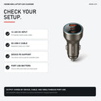 HEXIBII mini laptop car charger, All-Metal 190W 3-Port Fast , 100W PD USB-C Car Cigarette Lighter Charger for Laptop, iPhone 15/16/17, Android, Drone & Electric Baby Seat tiktokshopbacktoschool,back to school,back to school haul