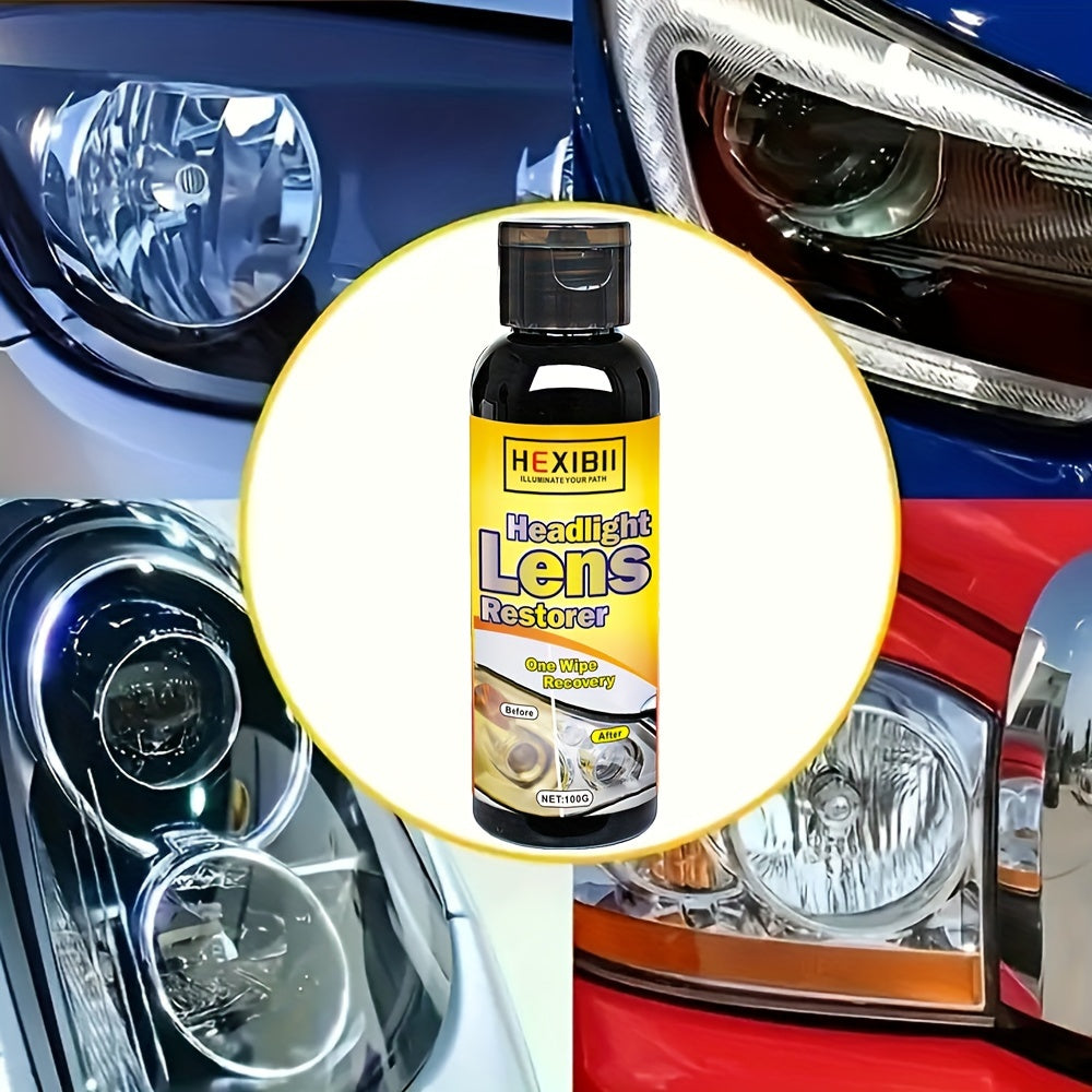 6.6oz Headlight Restoration Kit - Plastic Applicator Included, Clear Headlight Repair Solution For Oxidation, Blurring & Yellowing, No Battery Needed