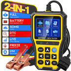 Hexibii 2-in-1 OBD2 Scanner Car Battery Tester ,PRO OBD2 Scanner Diagnostic Tool, Car Code Reader with Battery Tester, Check Engine Code Reader with Reset OBDII, Real-Time Date, DTC Lookup, Scan Tool for All OBDII Protocol Cars Since 1996 summervibes,summ