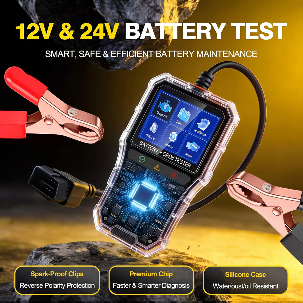 Hexibii 2-in-1 OBD2 Scanner Car Battery Tester ,PRO OBD2 Scanner Diagnostic Tool, Car Code Reader with Battery Tester, Check Engine Code Reader with Reset OBDII, Real-Time Date, DTC Lookup, Scan Tool for All OBDII Protocol Cars Since 1996 summervibes,summ