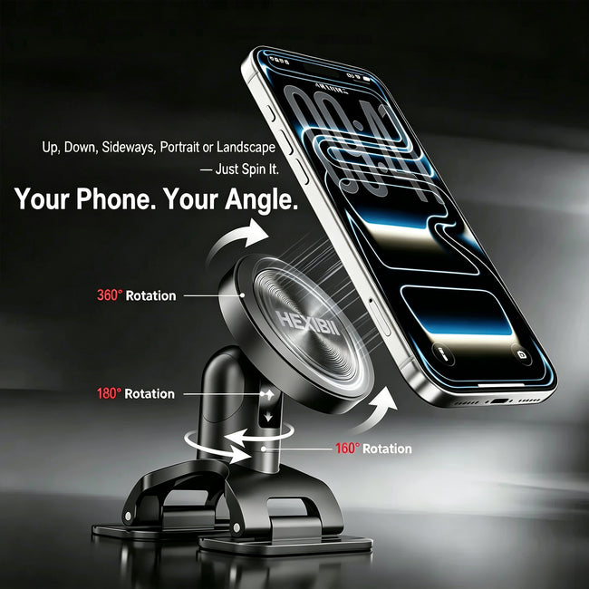 HEXIBII Leggy Mount , 360 Degree Rotating/Clip on Car Phone Holder Universally ABS Phone Mount for Secure Handfree Driving Holder for Car Main Image