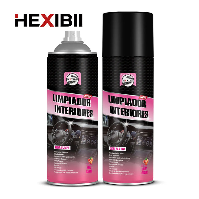 HXIBII 15oz All-Purpose Aerosol Car Polish & Surface Cleaner Spray - Easy Apply Concentrated Automotive Interior Care with UV Protection, Ceramic Shield, Glossy Finish; Cleans Leather, Plastic, Rubber, Metal, Decontaminates, Restores, Trim Restore Hover Image