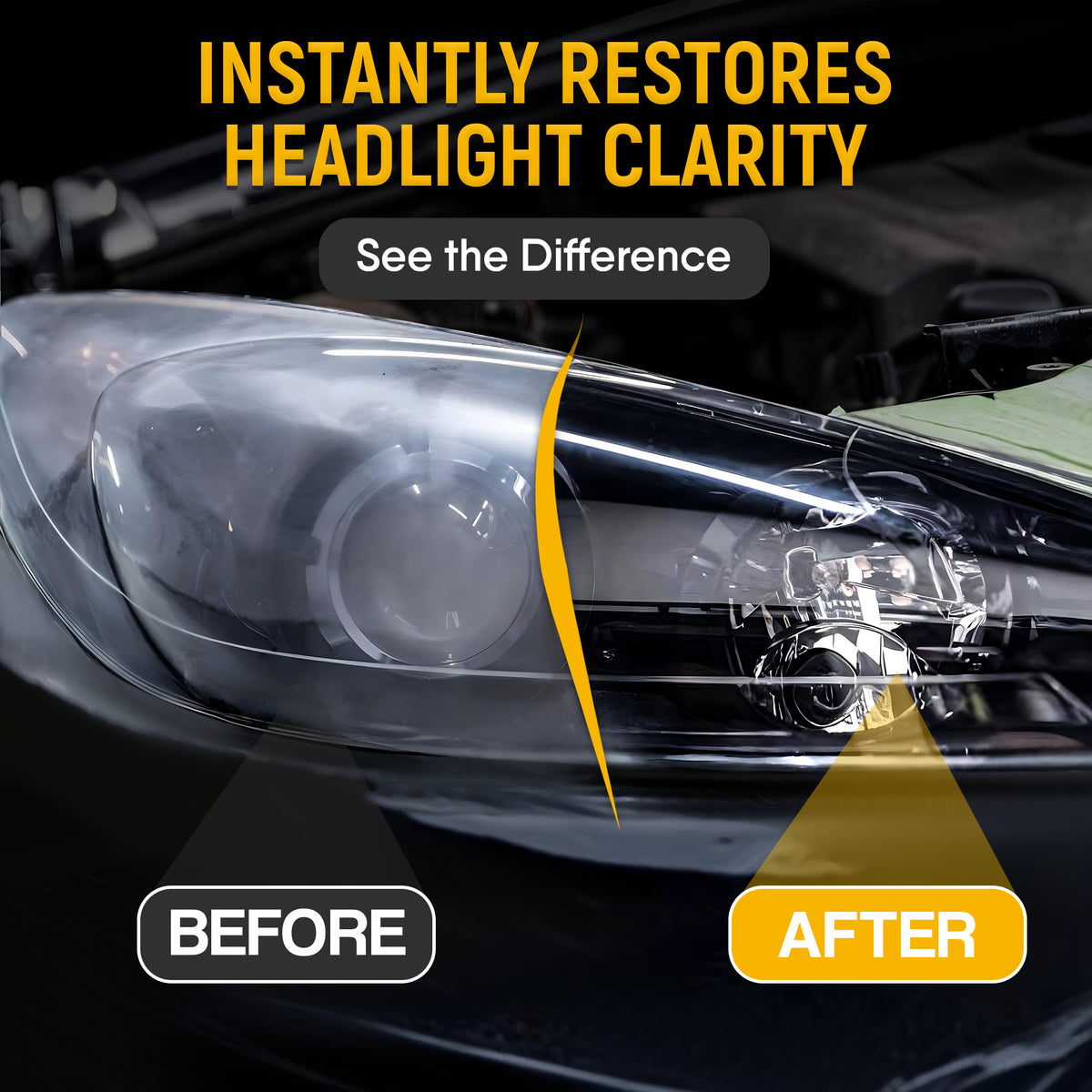 HEXIBII 8.5oz Car Headlight Restoration Kit - Automotive Headlight Oxidation Yellowing Scratches Blurring Remover, Headlight Refurbishment Repair Agent