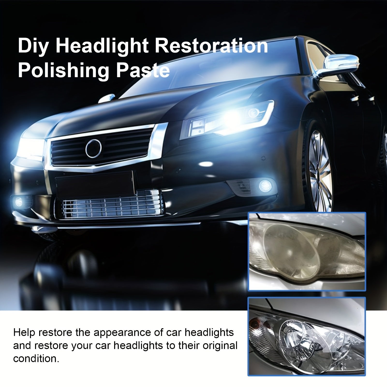 HEXIBII 8.5oz Car Headlight Restoration Fluid Automotive Headlight Oxidation Yellowing Scratches Blurring Enhancement Crystal Plating Coating Refurbishment Agent