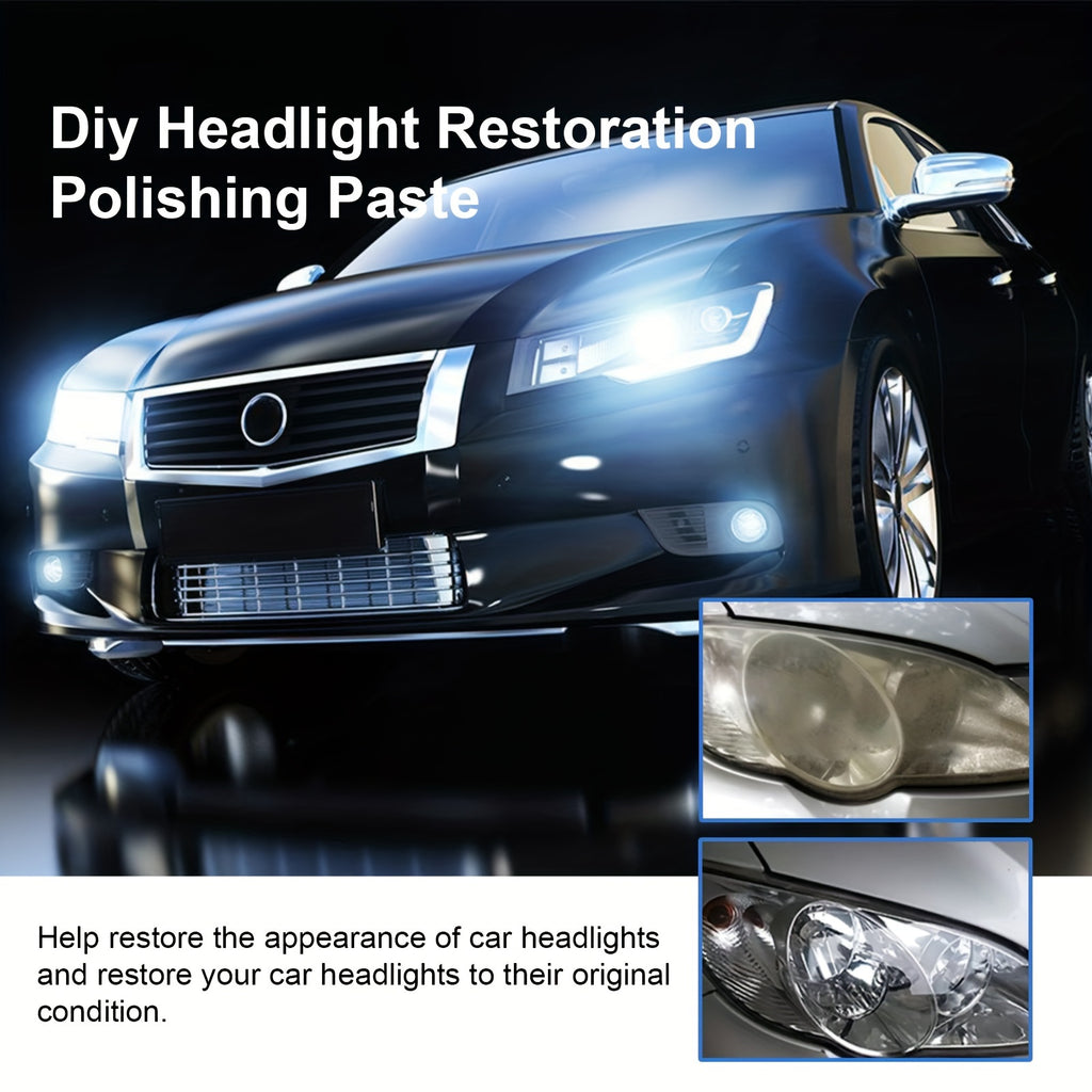 HEXIBII 8.5oz Car Headlight Restoration Kit - Automotive Headlight Oxidation Yellowing Scratches Blurring Remover, Headlight Refurbishment Repair Agent