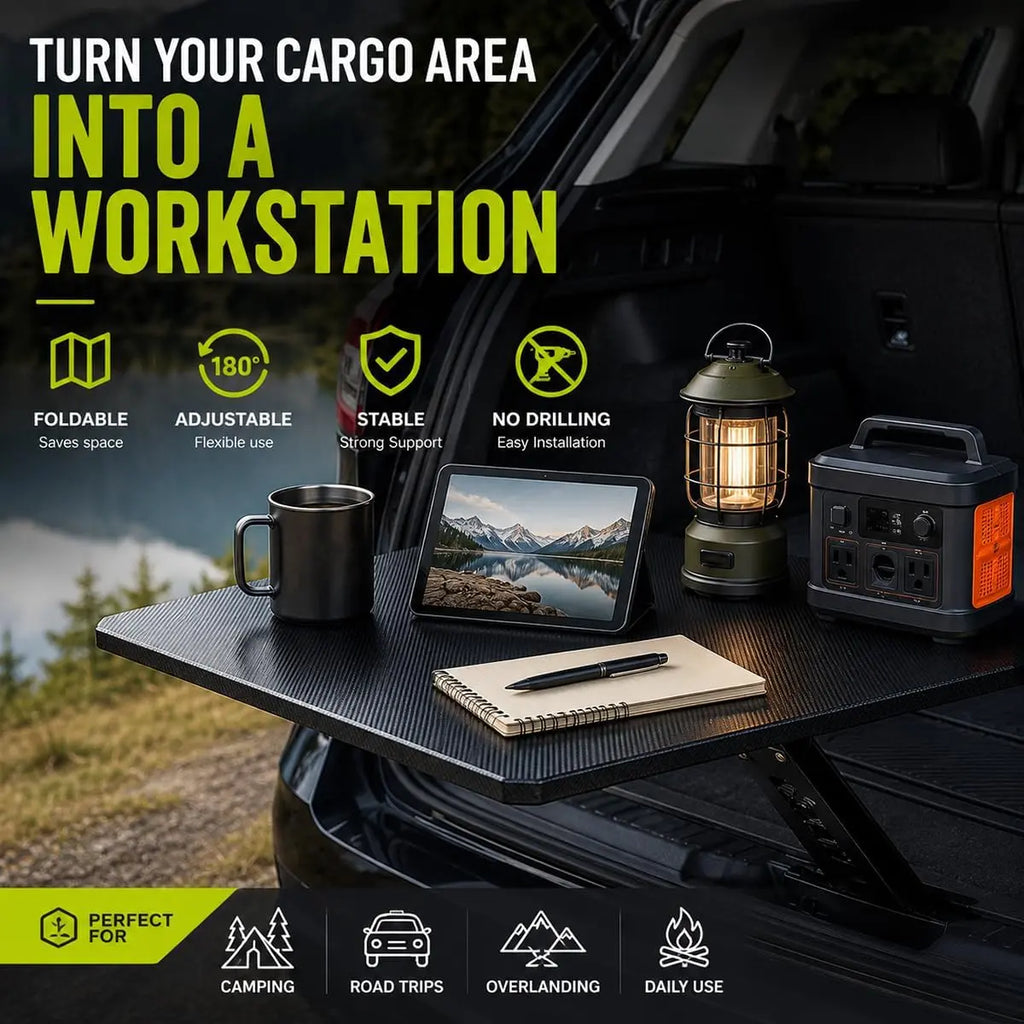 Rear Cargo Table for Honda HR-V 2023-2026, 23.6x15.7" Foldable SUV Tailgate Storage Shelf with Support Legs & Adjustable Arm, Functional Easy Clean Accessory for Outdoor Cooking & Outdoor Work, Sturdy,back to school,back to school haul