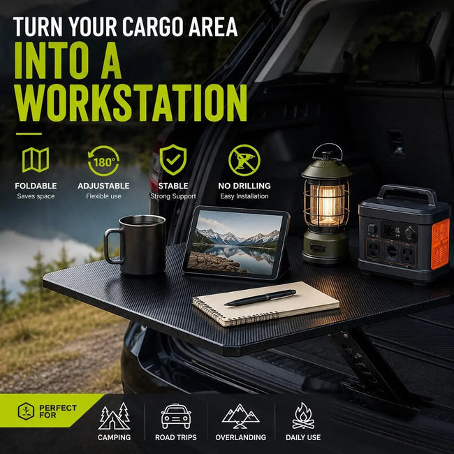 Rear Cargo Table for Honda HR-V 2023-2026, 23.6x15.7" Foldable SUV Tailgate Storage Shelf with Support Legs & Adjustable Arm, Functional Easy Clean Accessory for Outdoor Cooking & Outdoor Work, Sturdy,back to school,back to school haul Main Image