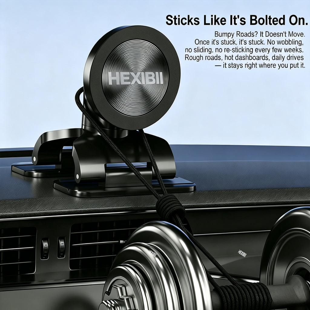 HEXIBII Leggy Mount , 360 Degree Rotating/Clip on Car Phone Holder Universally ABS Phone Mount for Secure Handfree Driving Holder for Car