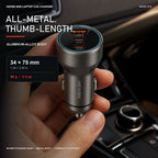 HEXIBII mini laptop car charger, All-Metal 190W 3-Port Fast , 100W PD USB-C Car Cigarette Lighter Charger for Laptop, iPhone 15/16/17, Android, Drone & Electric Baby Seat tiktokshopbacktoschool,back to school,back to school haul