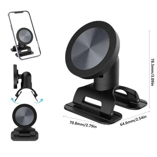 HEXIBII Leggy Mount , 360 Degree Rotating/Clip on Car Phone Holder Universally ABS Phone Mount for Secure Handfree Driving Holder for Car