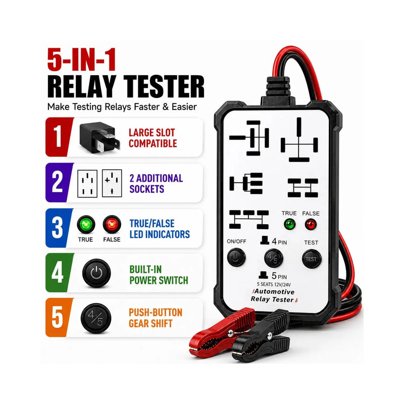12V-24V Battery Relay Tester - Automotive Voltage Tester with LED Indicator, Copper Wire Digital Electronic Repair Tool for Fast Car Circuit Troubleshooting & Repair (Father's Day Gift, Summer Wins, Summer Finds), Digital Automotive Tester tiktokshopbackt