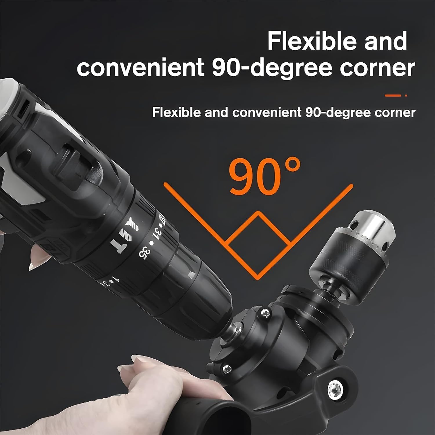 Generic Right Angle Drill Attachment, 90 Degree Drill Adapter, Convert Cordless Drills to Angle Grinders, Durable, Universal Adapter, Safety Grinder Guard