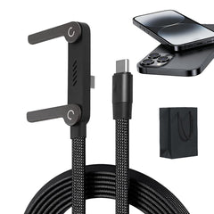 Invisible Holder Charger Cable - 2-in-1 Invisible Holder Charger Cable with Stand, 240w Super Fast Charging, Type C and Folding Phone Holder 5ft to Smartphones Tablets (1Pcs)