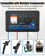 Upgraded QDB-5A Ignition Coil Tester Automotive Actuator Drive Tool for Ignition Coil Fuel Injector Solenoid Valve Stepper Motor Diagnostic Testing Equipment
