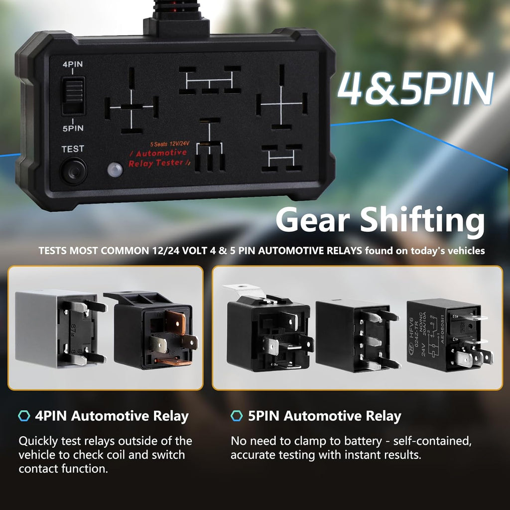 Relay Module Tester 5 in 1 Automotive Relay Tester - 12V 24v Quick Diagnostic Tool with Ba ...