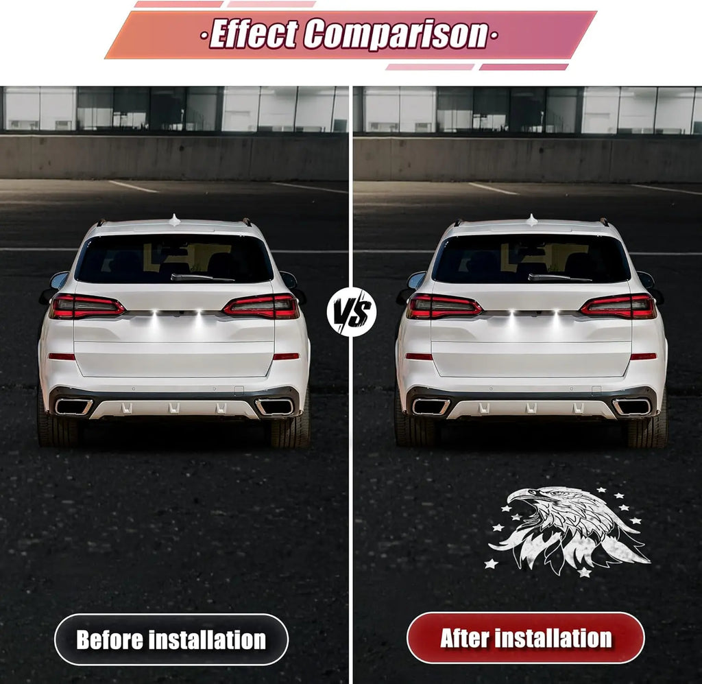 HEXIBII Compatible with LED License Plate Light for Tesla BMW Audi Volkswage Models, Rear Trunk Light with Stylish Projection Feature ,motherdaygift,Decorative lights (Trust in God , love,Valentine's Day gift ),back to school,back to school haul