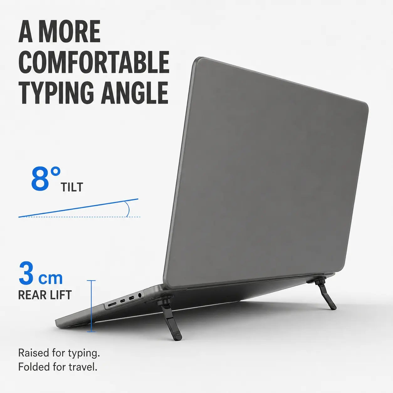 Ultra Slim Matte MacBook Case with Foldable Kickstand, Anti-Fingerprint Shockproof Protective Hard Shell Cover for MacBook Air / Pro