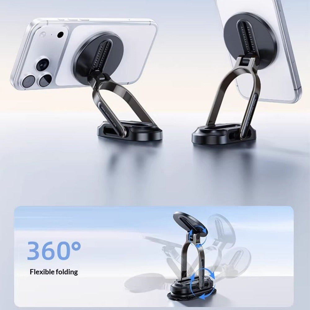 Magnetic Foldable Phone Holder – Mini Portable for Outdoor Travel, Gym, Treadmill, Airplane, Desktop & Selfie Stick – Compact On-the-Go Shooting Stand