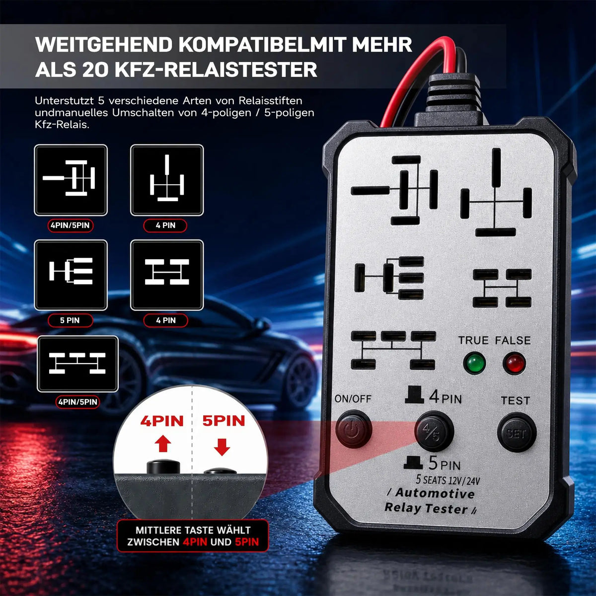 12V-24V Battery Relay Tester - Automotive Voltage Tester with LED Indicator, Copper Wire Digital Electronic Repair Tool for Fast Car Circuit Troubleshooting & Repair (Father's Day Gift, Summer Wins, Summer Finds), Digital Automotive Tester tiktokshopbackt