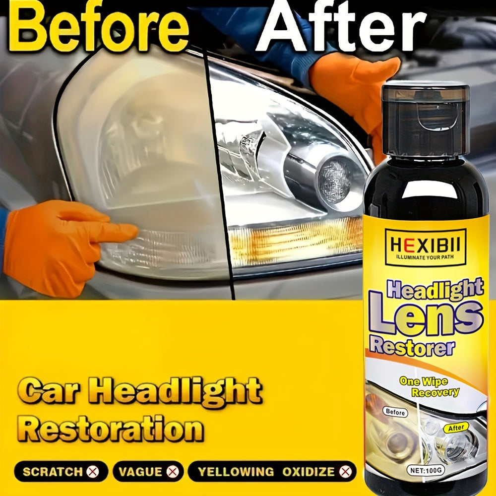 6.6oz Headlight Restoration Kit - Plastic Applicator Included, Clear Headlight Repair Solution For Oxidation, Blurring & Yellowing, No Battery Needed
