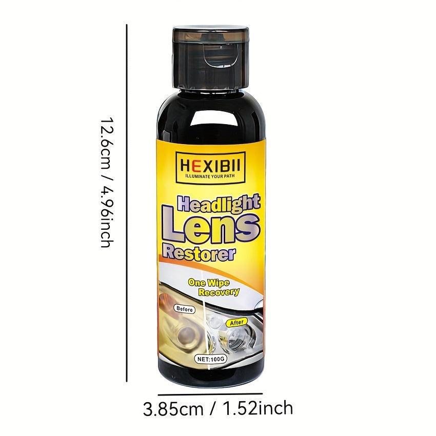 6.6oz Headlight Restoration Kit - Plastic Applicator Included, Clear Headlight Repair Solution For Oxidation, Blurring & Yellowing, No Battery Needed