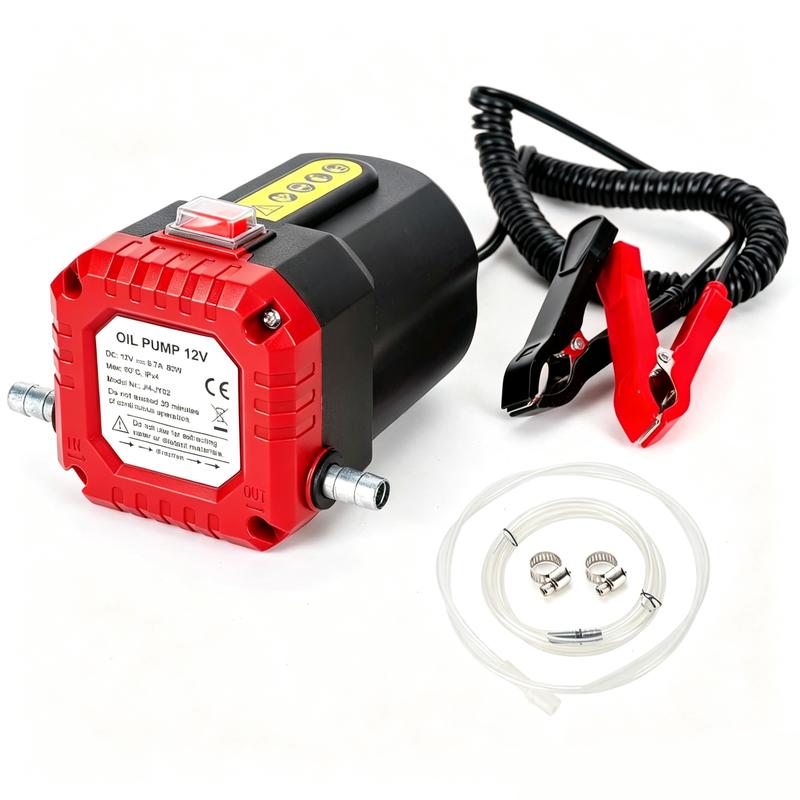 12V 24V 80W Oil Extractor Pump, Oil Removal Transfer Suction Pump for Fluid Change, Diesel Scavenge Pump with Tubes Kit, Compatible with Truck RV Boat Marine (Red)