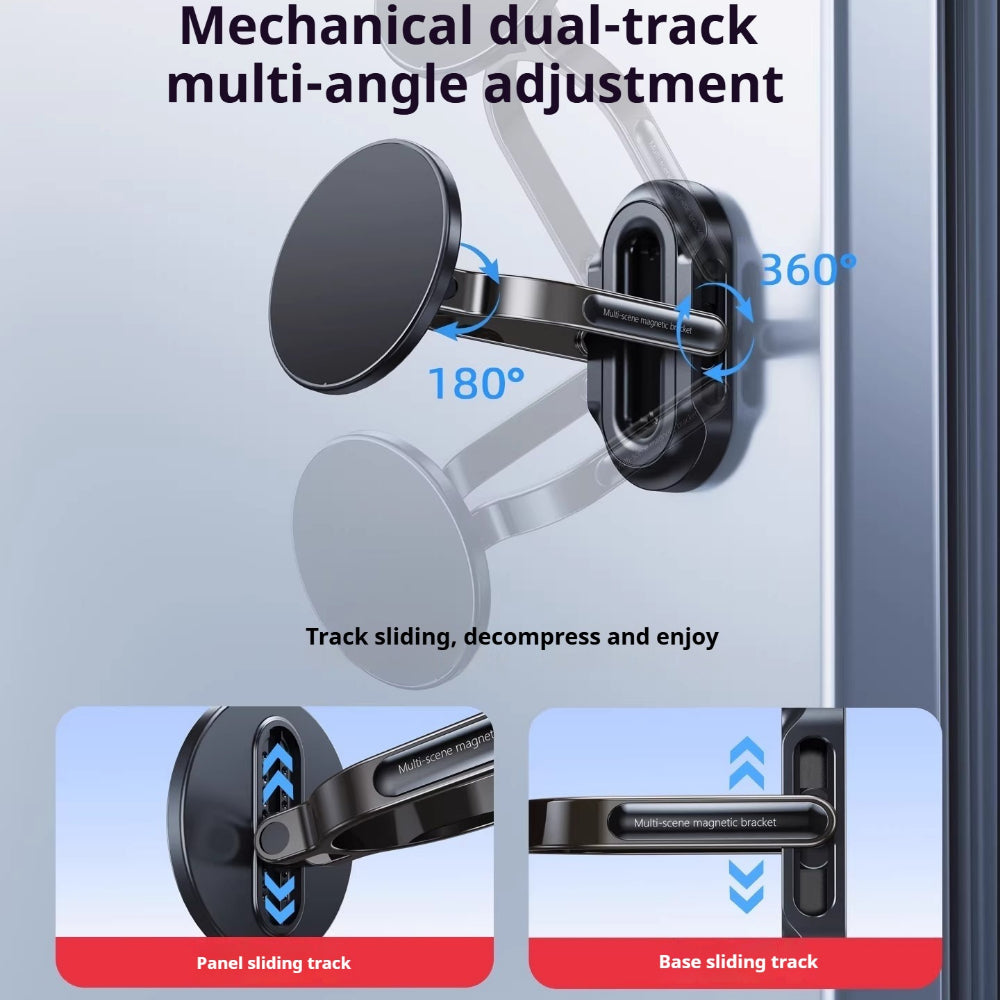 Magnetic Foldable Phone Holder – Mini Portable for Outdoor Travel, Gym, Treadmill, Airplane, Desktop & Selfie Stick – Compact On-the-Go Shooting Stand