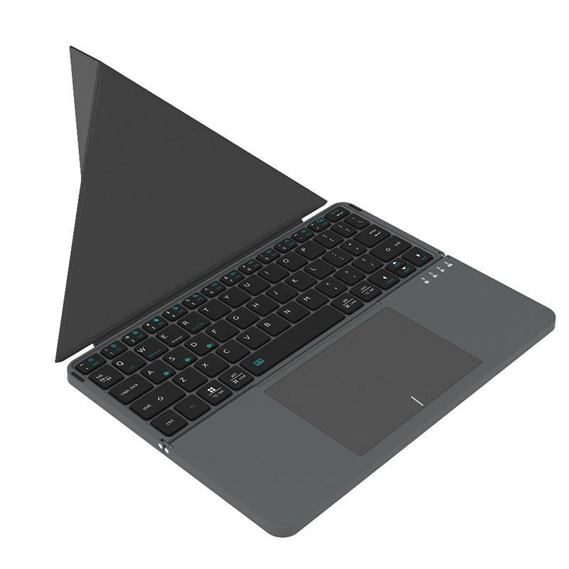 Portable Wireless BT Foldable Keyboard New Detachable Leather Stand for Tablet Phone Touch Typing Mini Keyboard with Ergonomic Design