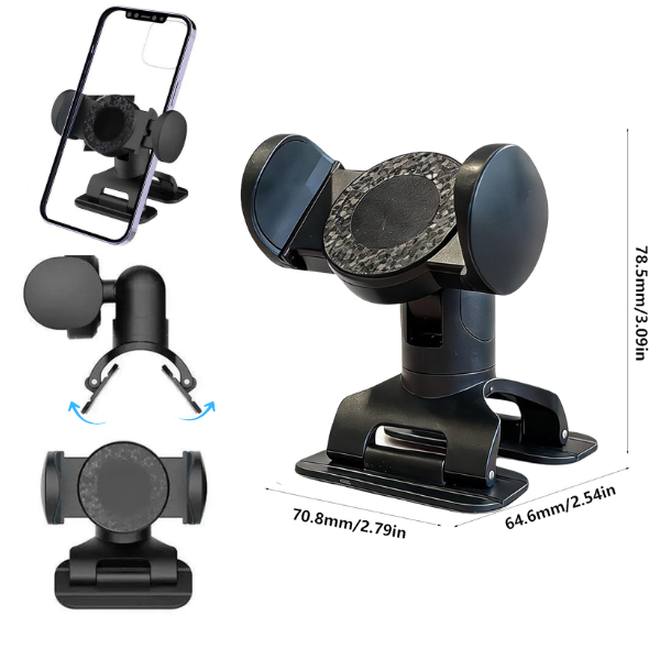 360 Degree Rotating/Clip on Car Phone Holder Universally ABS Phone Mount for Secure Handfree Driving Holder for Car