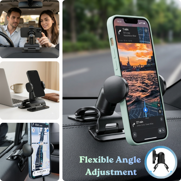 360 Degree Rotating/Clip on Car Phone Holder Universally ABS Phone Mount for Secure Handfree Driving Holder for Car