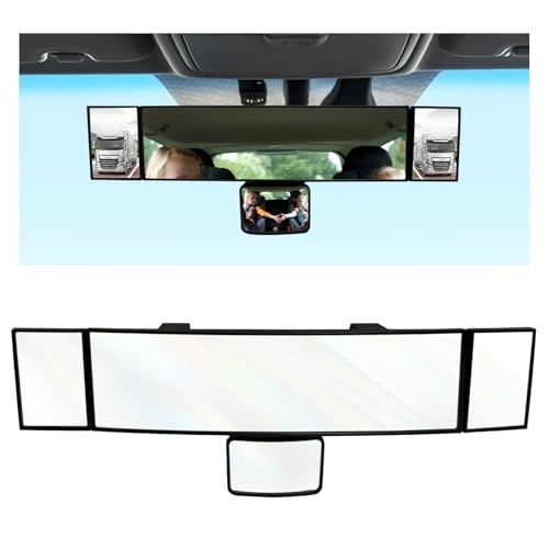 15" Rear View Mirror with Baby Mirror, Panoramic Anti-Glare Wide Angle Convex